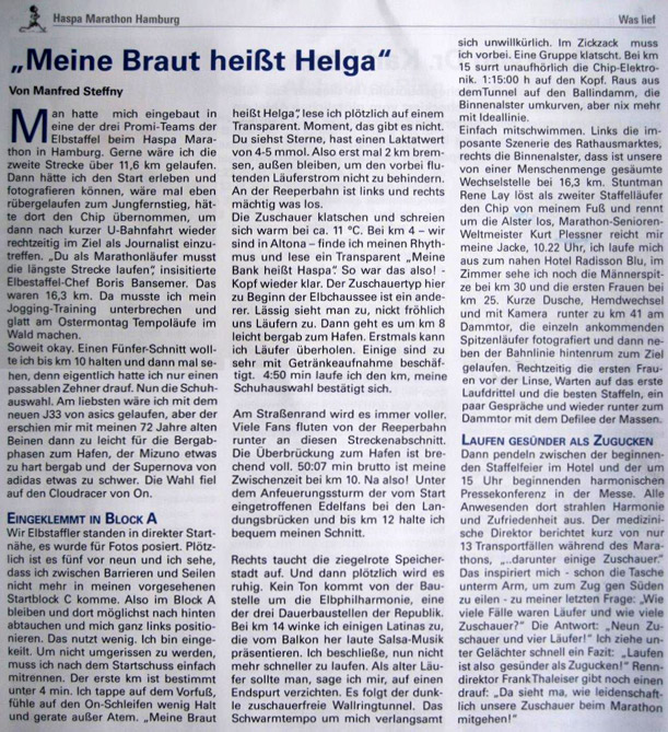 Text aus SPIRIDON Laufmagazin Ausgabe Juni 2014